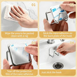 porte savon acier inoxydable argenté facile moderne adhésif lisse opacité utilisation multiple