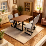 miniature table chaises moderne brun gris tapis beige chambre enfantDecoration intérieure