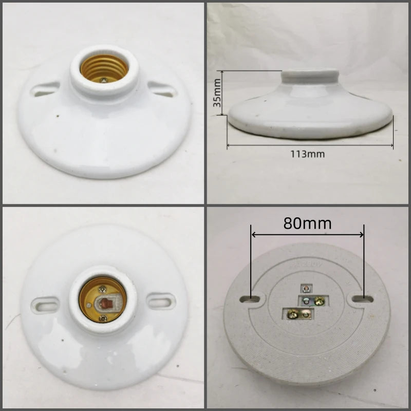 supports lampe céramique moderne blanc noir crème eyelets fixes haute temperature