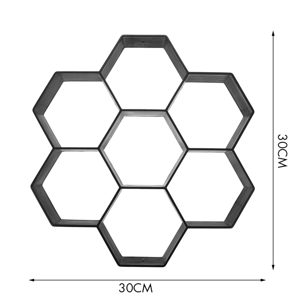 moule brique jardin hexagonnel moderne gris clair plastique construction décorationextérieur