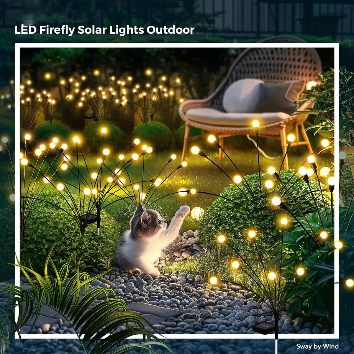 guirlande lumineuse solaire moderne blanc points lumineux ronds extérieur patio jardin cheminée led ip66