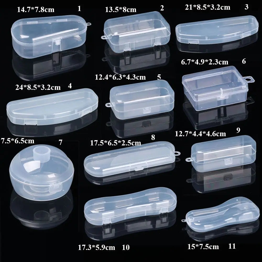 boîte rangement plastique transparente poignées bijoux petits objets divers accessoires