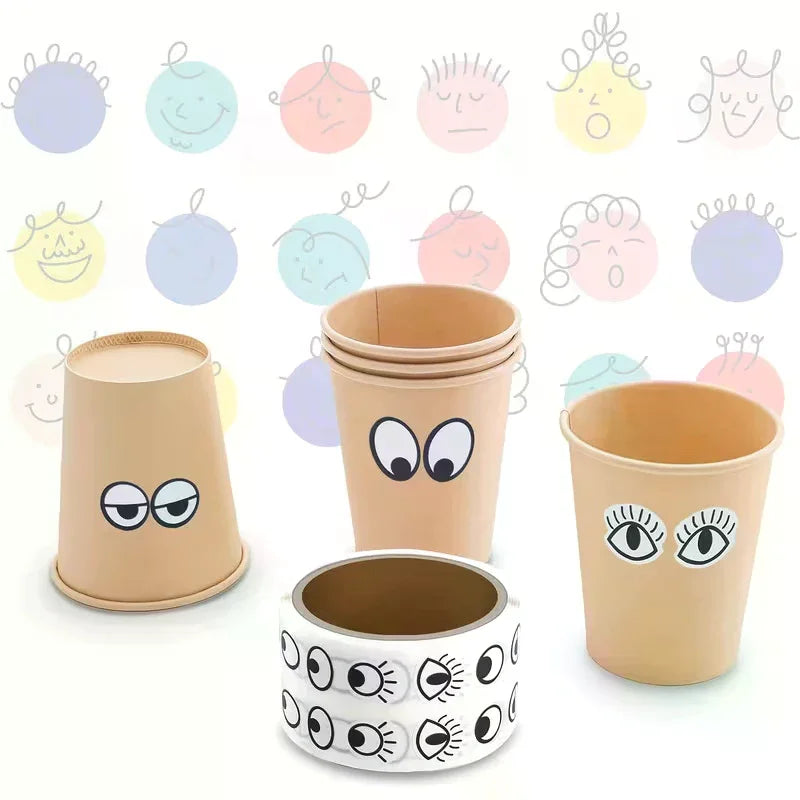 sticker multicolore yeux lèvres sourires adhésif décoration artisanal fête maison fournitures scolaires