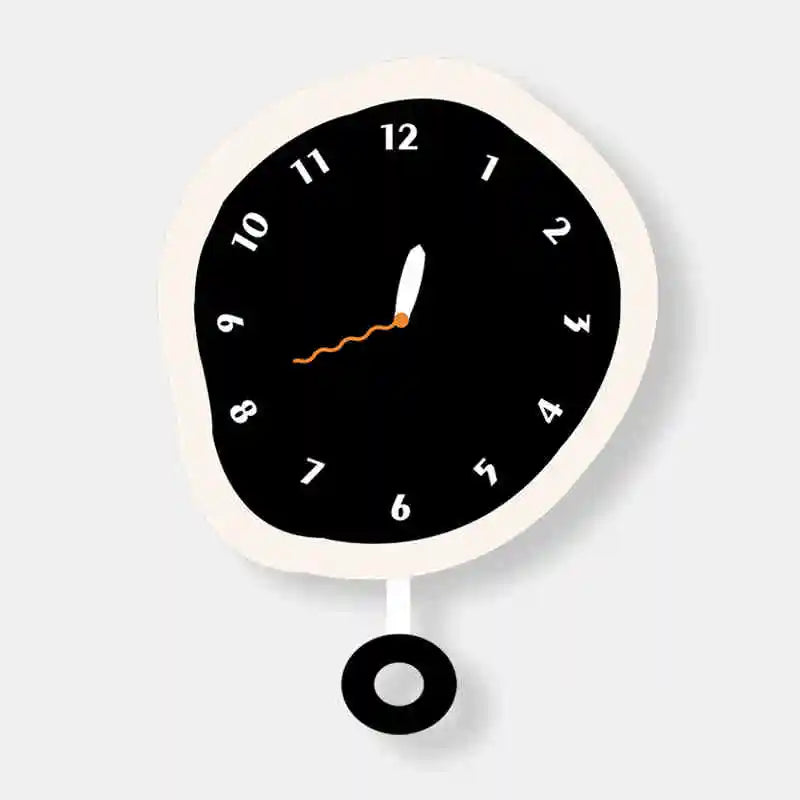horloge murale moderne dessin animé minimaliste aiguille acrylique opaque salon