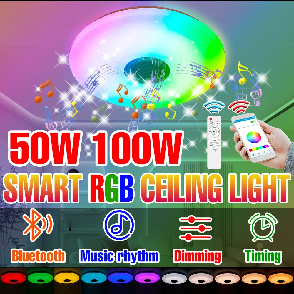 lampe intelligente rgb multicolore bluetooth application télécommande musique économie énergie durable sans clignotement moderne