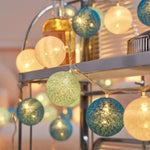 guirlande lumineuse multicolore cotonné moderne 20 led 2mètres auto batterie usb