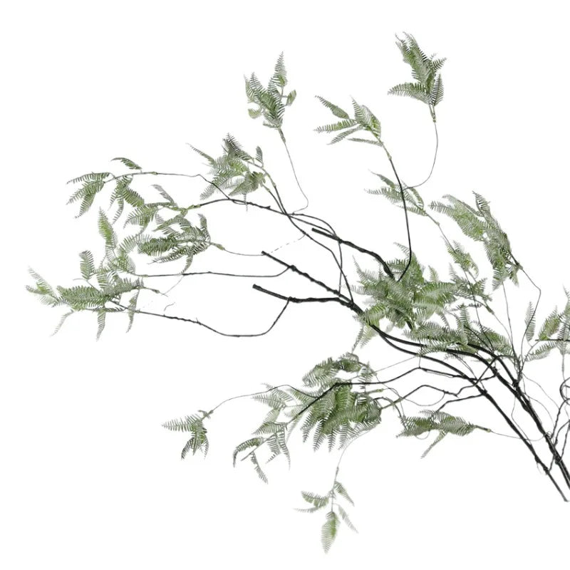 décoration intérieure branche artificielle feuilles naturelles vert clair brun minimaliste maison six pièces