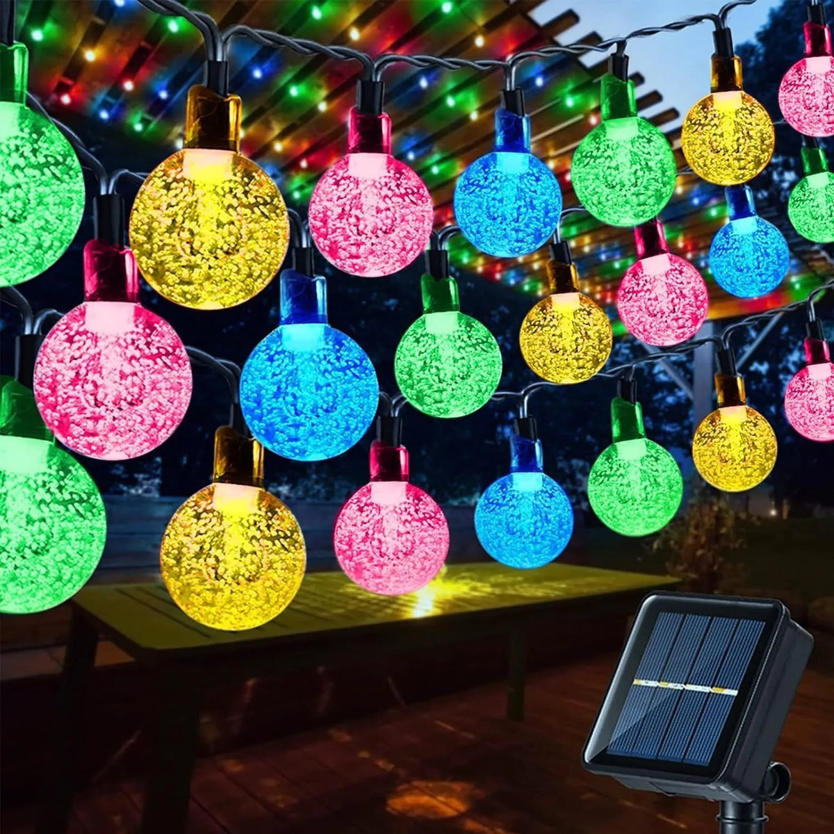 guirlande solaire lumineuse translucides modes éclairage moderne clips autoinstallation led
