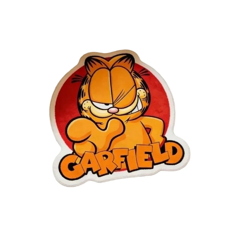 tapis garfield dessin animé orange rouge pelucheux cartoon chambre enfant décoration imitation coton