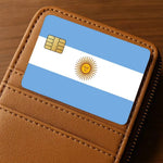 autocollants adhésifs drapeau argentin soleil doré carte crédit bleu blanc anti rayures pièces opaques