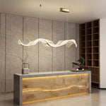 Suspension lumineuse moderne élégante blanc doré texture ondulée brillante câbles suspendus 120cm 100cm