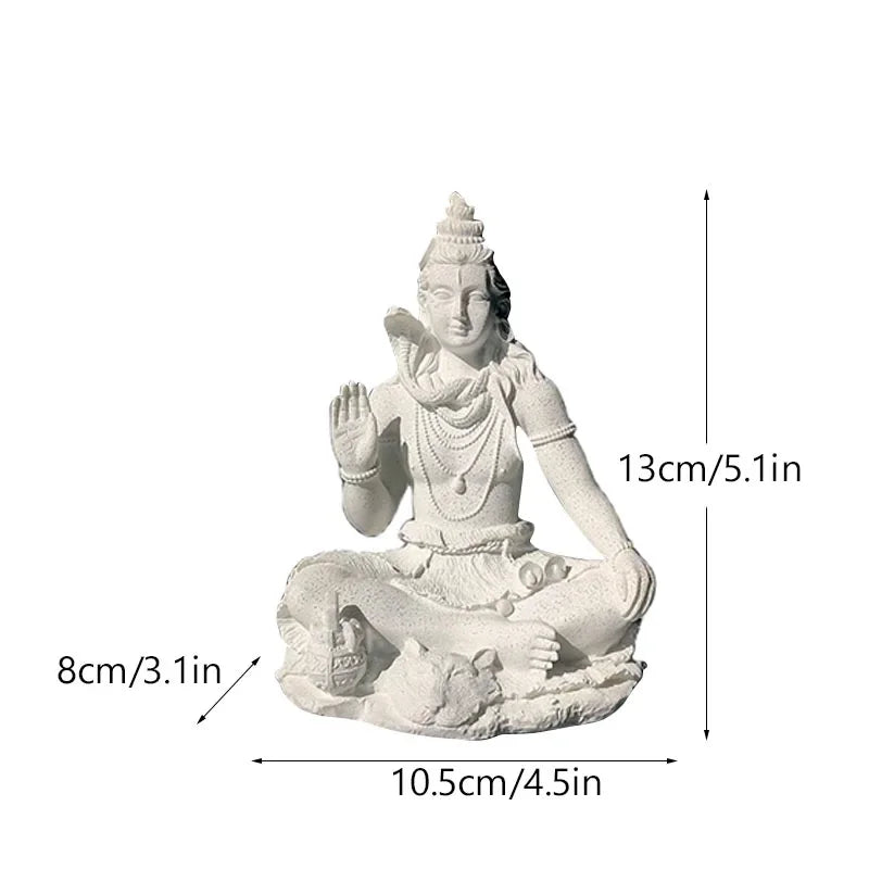 statues religieuses hindoues blanc texture granulée détails sculptés classique feng shui décoration intérieure