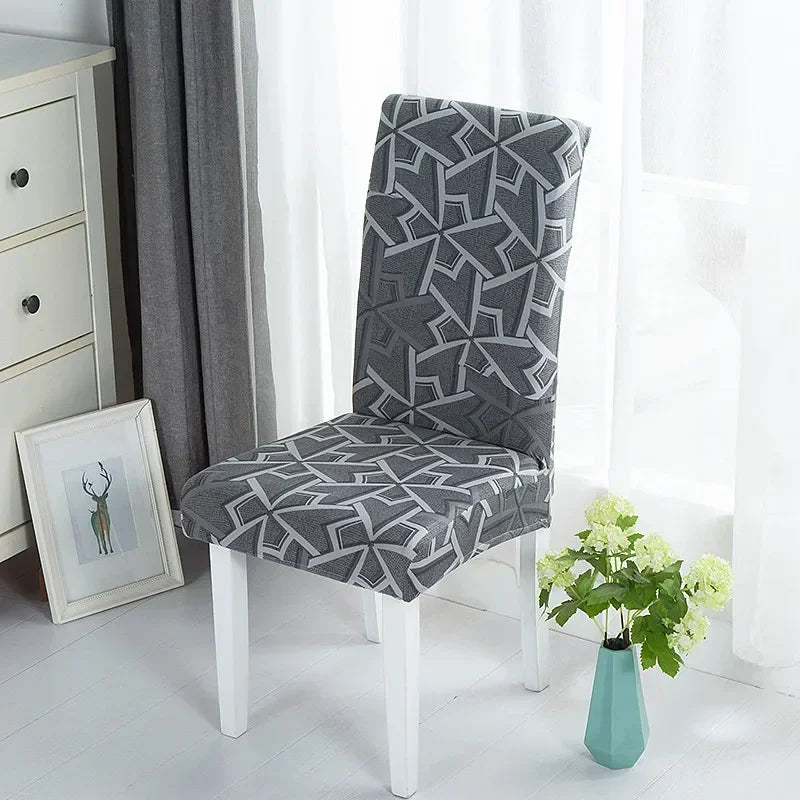 housse chaise moderne stretch imprimé floral rayures geometriques gris noir bleu beige marronwasher removable