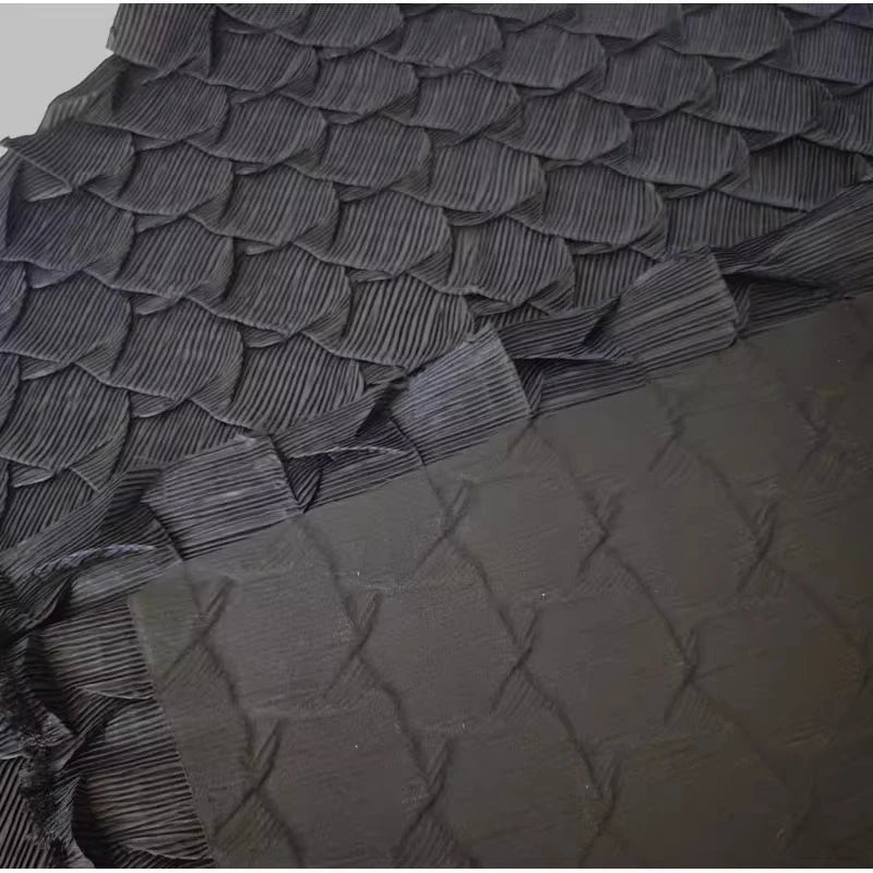 tissu noir texturé peau reptile opacité 60cm large tissu brocart respirant artisanal matériaux bricolage