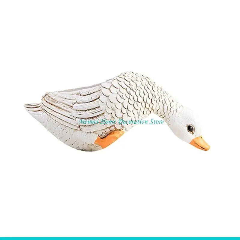 pots fleurs forme poulet canard résine imitation plumes texture rustique blanc orange rouge