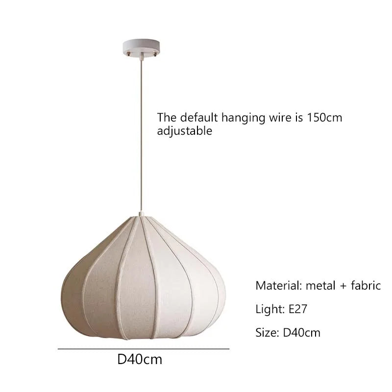 lampe suspendue tissu beige rayures horizontales moderne cordon interrupteur socle 90 260V 2000 82000