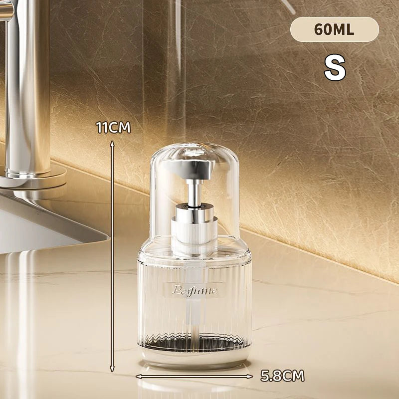 flacons cosmétiques transparents dorés rayures verticales moderne grande moyenne petite