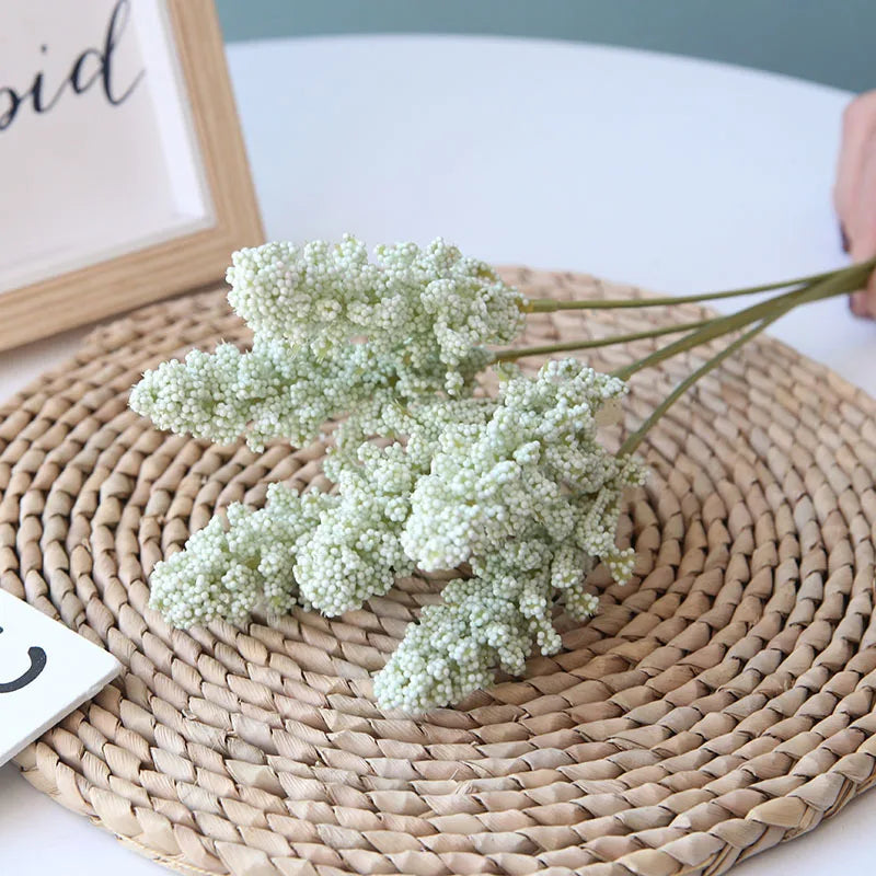 bouquet artificiel fleurs pompons rose clair vert pastel moderne intérieur anniversaire décoration maison