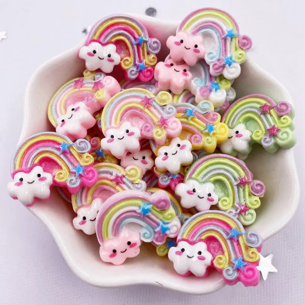 accessoires decoratifs arc ciel bijoux creatifs enfantins nuages souriants echangants