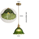 suspension lumineuse vintage vert doré motifs géométriques ampoules câbles chaînes métal