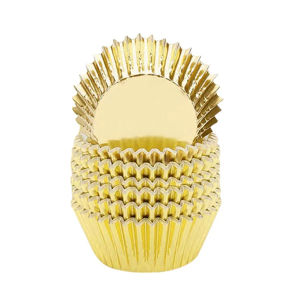 moules muffins papier argent doré rosegold jaune rilles brillants decoratifs festifs gâteau