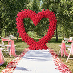 arche decorative coeur roses rouges blanches evenements anniversaires fete mariage deco romantique lettres lumineuses