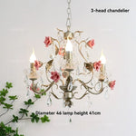 lustre floral cristal transparent rose doré vintage romantique chambre salon