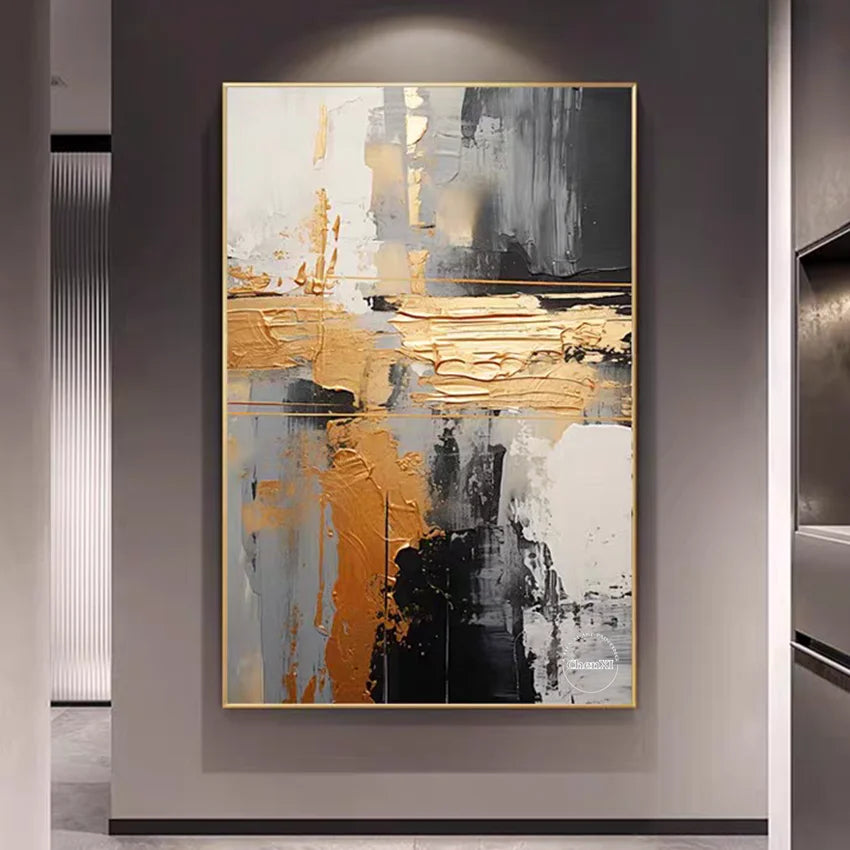 Art mural abstrait grand format vertical