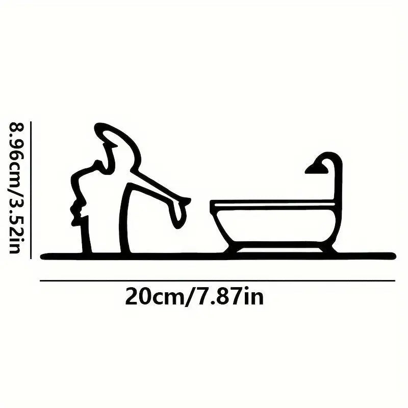 porte savon mural silhouette douche noir adhésif minimalisteintérieur décoration amusante nhà tắm trang trí