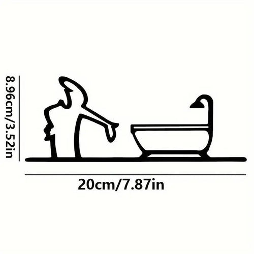 porte savon mural silhouette douche noir adhésif minimalisteintérieur décoration amusante nhà tắm trang trí
