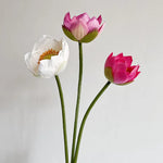 Décoration maison bouquet artificiel fleurs lotus vert blanc rose naturelextérieurintérieur