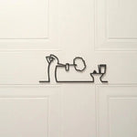 décoration murale minimaliste autocollant silhouette wc douche noir