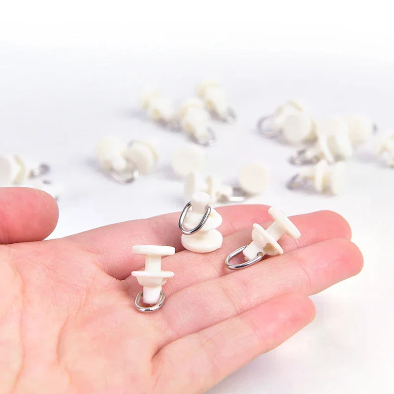 clips rideau blanc modernes anneaux métalliques accessoires volets polonais plastique