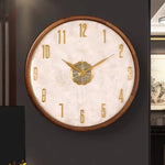horloge murale moderne décoration salon marbre floral transparent numérique aiguille bois doré