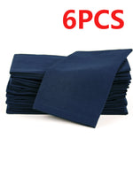 serviettes polyestères classiques uni vert olive marron violet bleu marine 40x40cm réutilisables maison restaurant