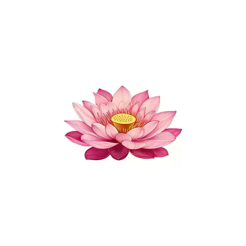 sticker mural adhésif fleur lotus rose blanc jaune illustration moderne salle bain décoration imperméable