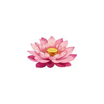 sticker mural adhésif fleur lotus rose blanc jaune illustration moderne salle bain décoration imperméable