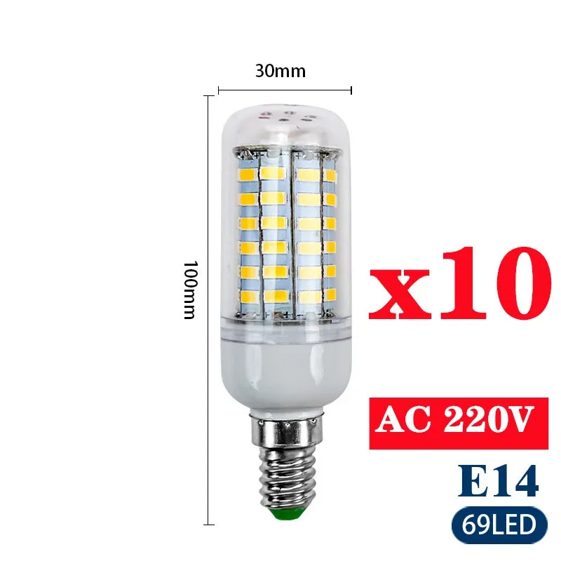 ampoules led blancs grains maïs modernes e14 e27 salon chambre 360 lumens