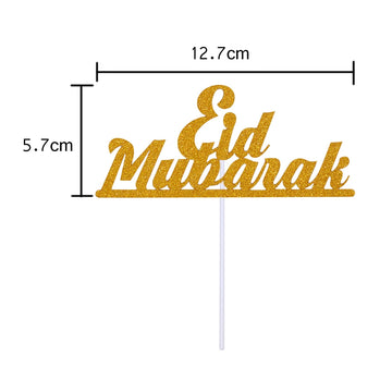 décoration gâteau acrylique eid mubarak château doré lune fête ramadan pique élégant islamique