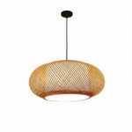 suspension lumineuse tissage bambou moderne noir beige clair chambre salon restaurant