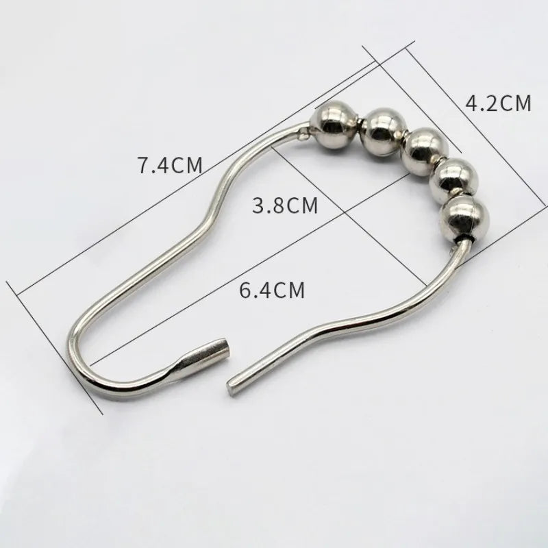 boucle rideau douche argentée métal moderne accessoire nickel satiné poli