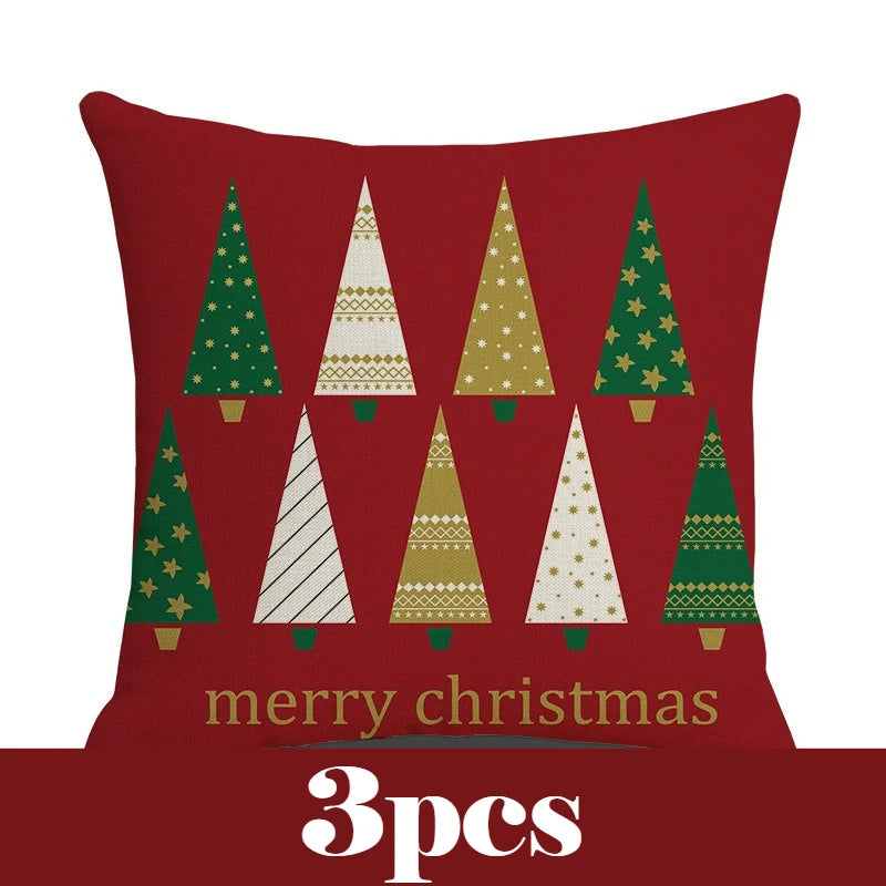 coussins carreaux rouge blanc vert doré sapins étoiles adhésifs décor noël traditionnel festive