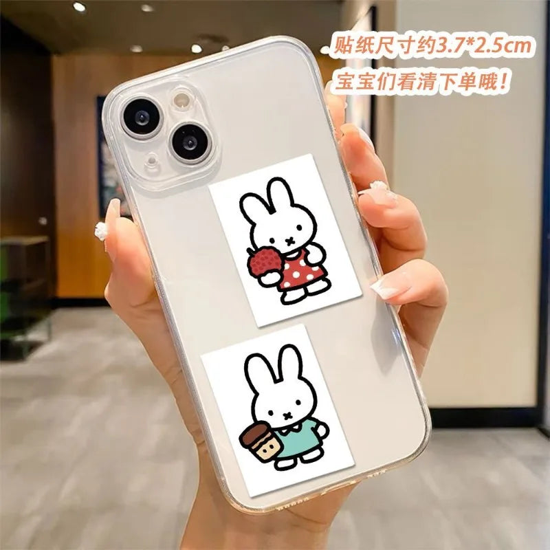 sticker autocollant dessin animé simple mignon lapin fruit légume maison accessoire pack 72pcs opacité