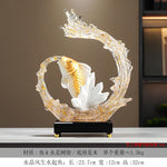 sculpture décorative moderne poissons branchée transparente or blanc marron noir gris