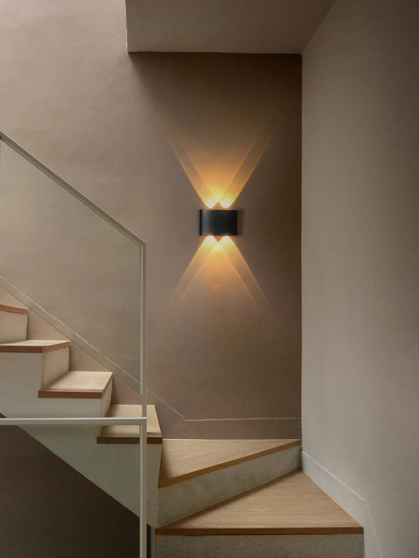 lampes murales modernes led noir jaune exterieur intérieur 4w 8w ip65