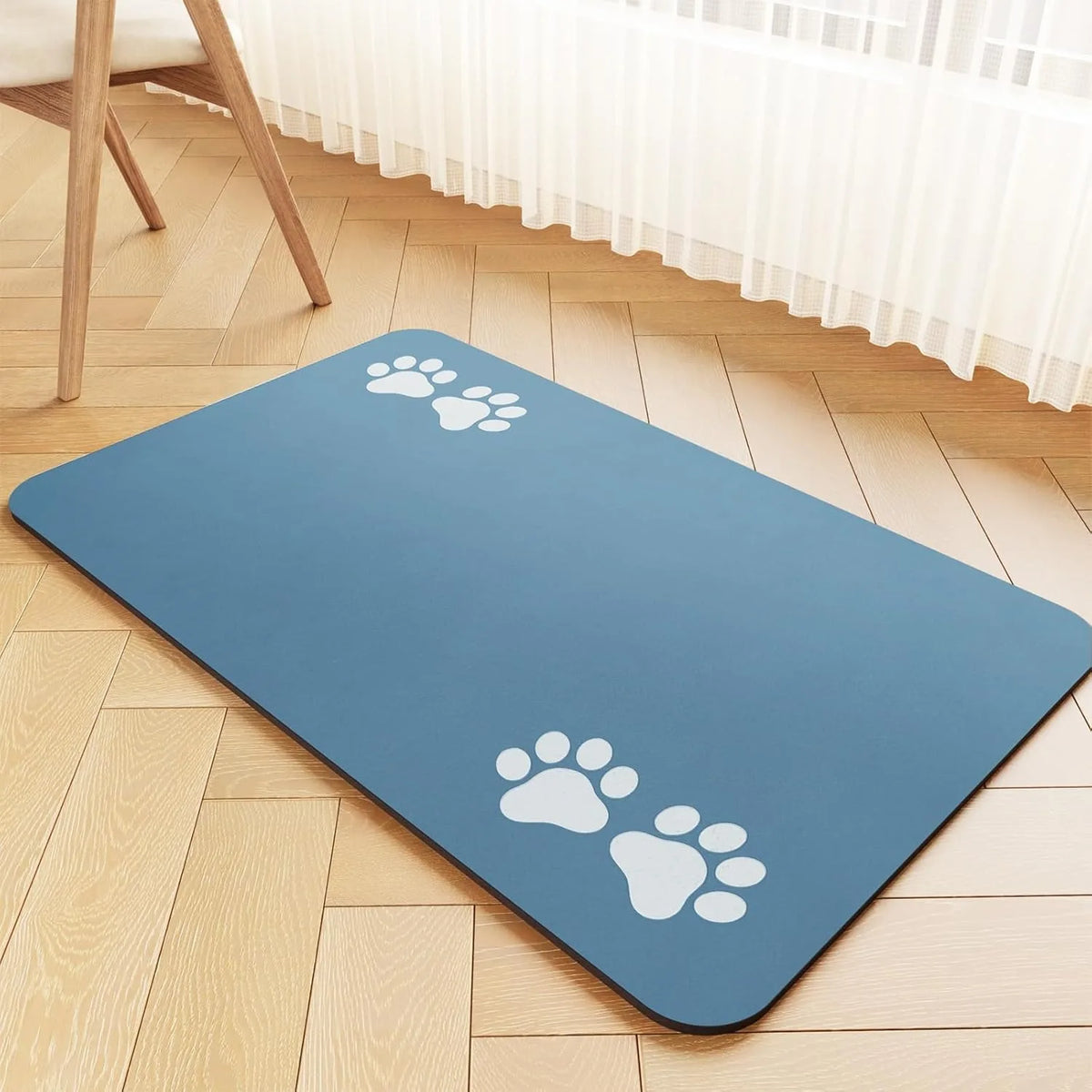 tapis absorbant imprimé empreintes animales gris moderne chiens rapide séchage