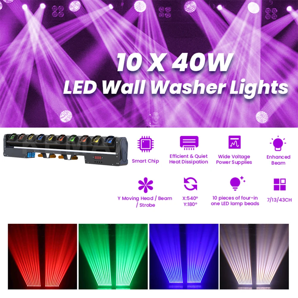 lampe led murale noire moderne effet scène 400w dmx câble