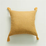 coussin carré moderne motif plante couleur verte jaune rose gris tissu lin opaque décoration