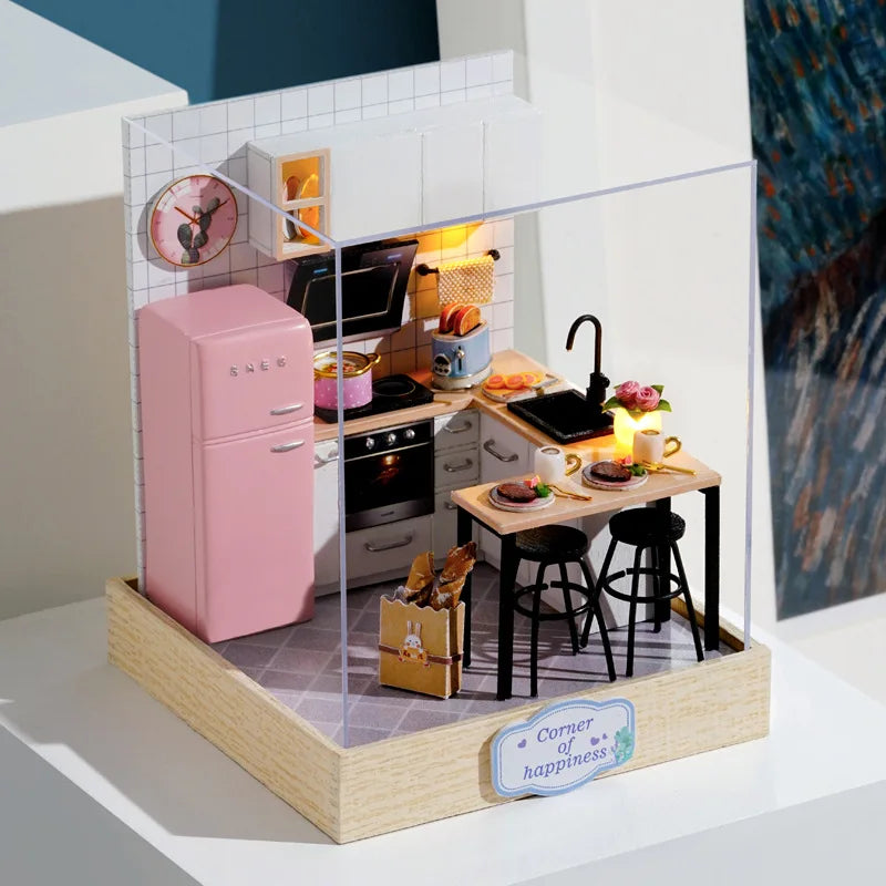 miniature magasin vintage bois artisanale diy bacs fruits légumes viandes sucreries pâtisseries