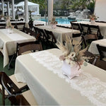 chemins table dentelle brodée mariage blanc rustique motifs floraux 10 pièces transparents